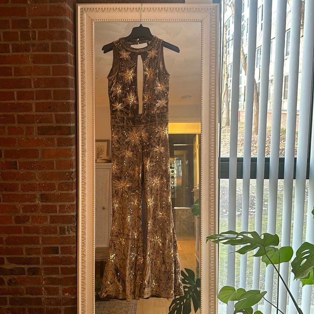 Beige/gold jumpsuit